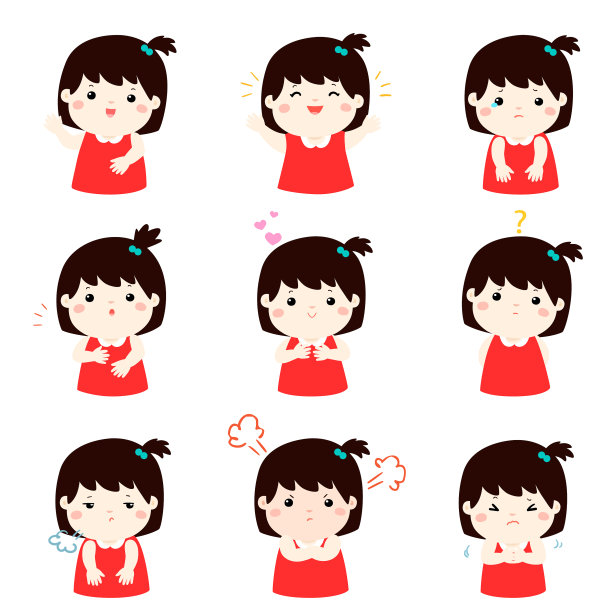 各种女孩脸上的表情图片下载