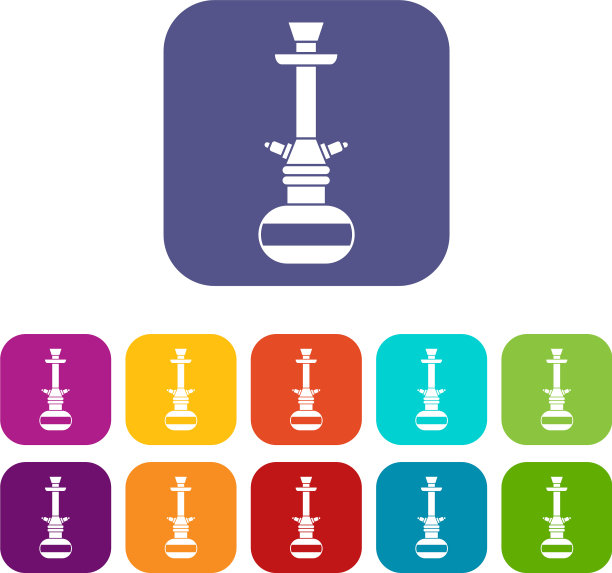 阿拉伯水烟图标设置平图片下载