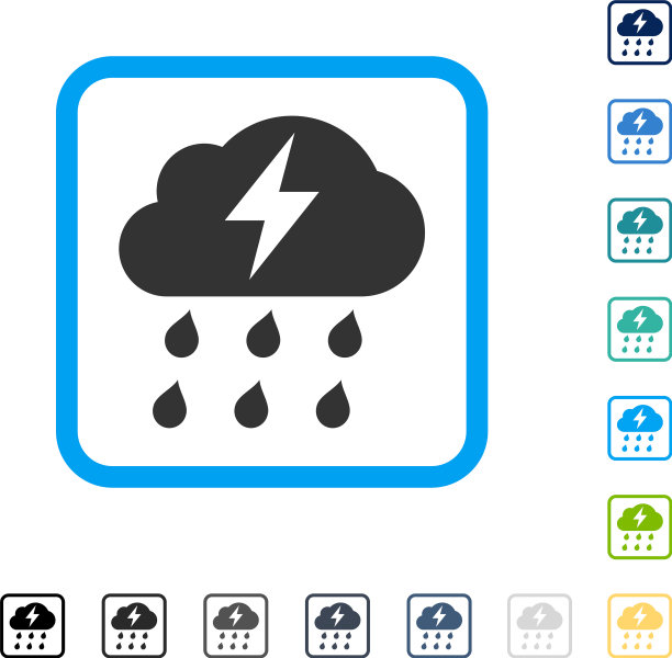 雷雨天气框架图标图片下载