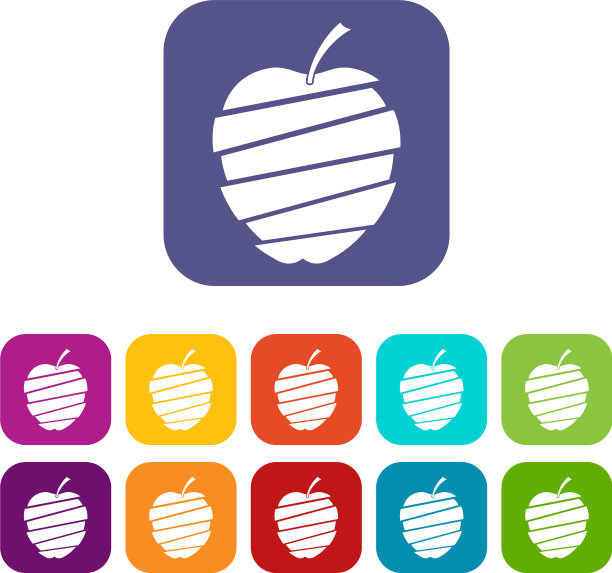 切片的苹果图标设置平图片下载