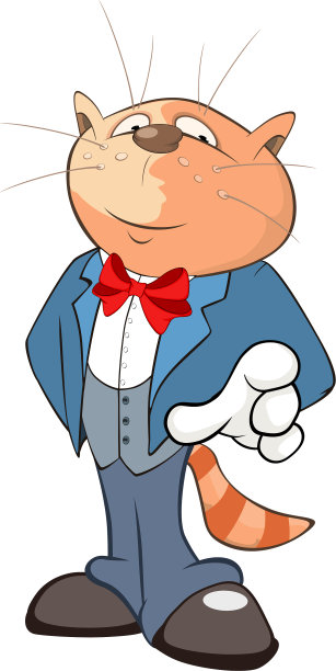可爱的猫绅士卡通图片下载