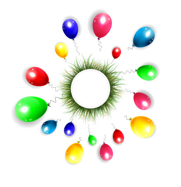 生日背景与彩色气球图片下载