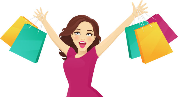 购物女性抬头图片下载