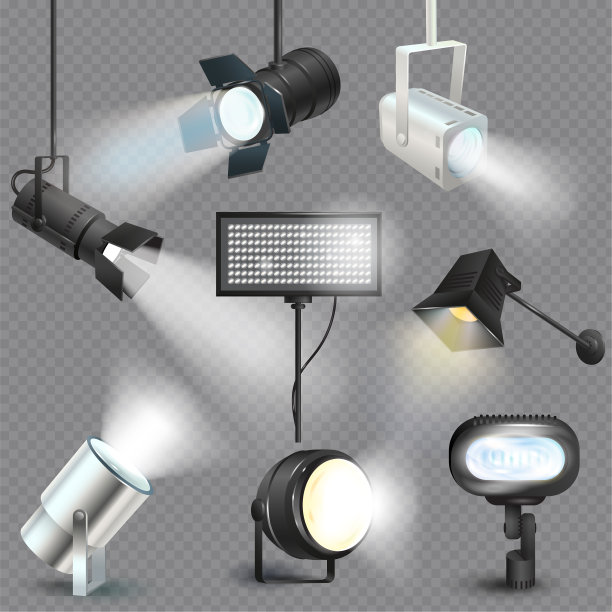 聚光灯灯光秀演播室与聚光灯图片下载