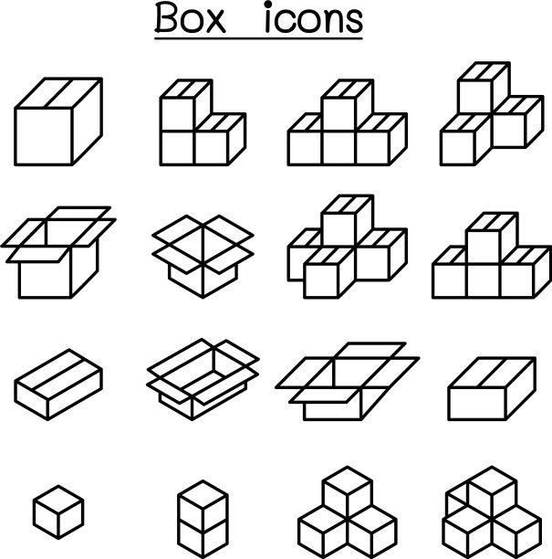 框图标设置在细线样式图片下载