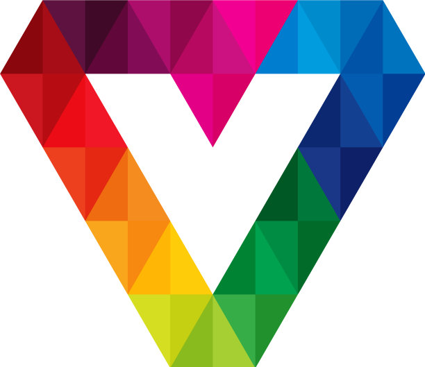 彩色字母v标志图标设计图片下载