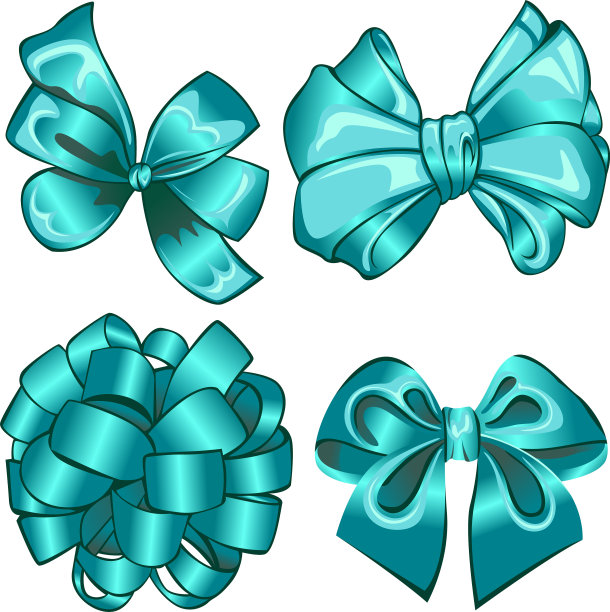 镶有青色的蝴蝶结图片下载