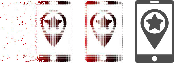 分解像素半色调智能手机地图图片下载