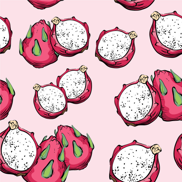 异域无缝龙果图案图片下载