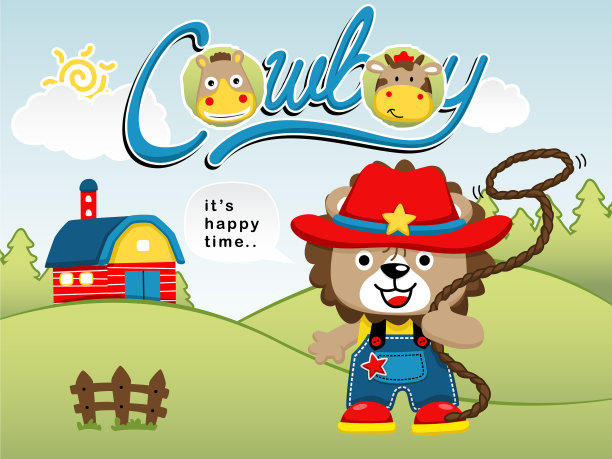 有趣的牛仔卡通图片下载