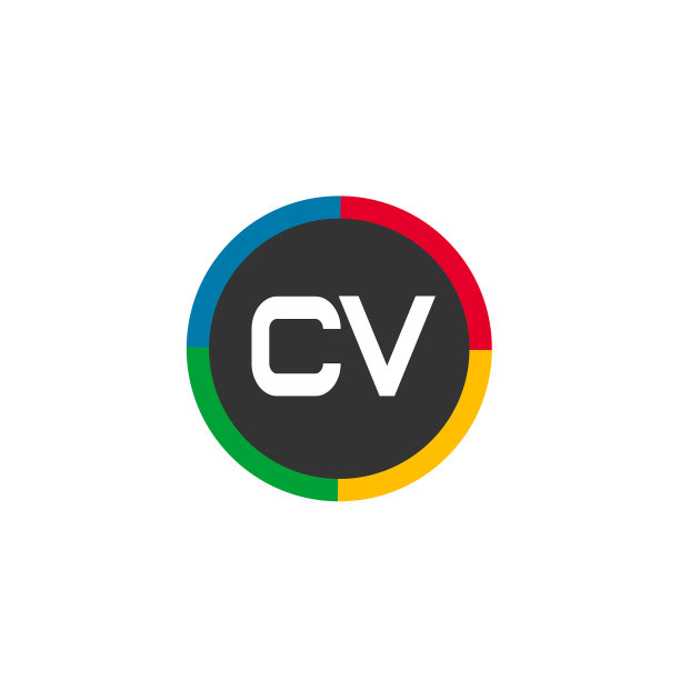 首字母CV标志模板设计图片下载