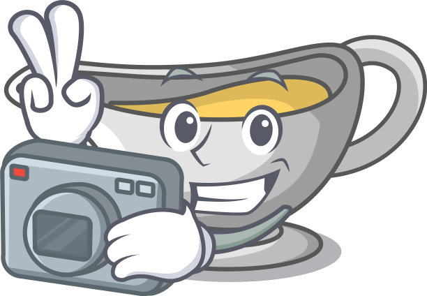 摄影师卡通酱船与火鸡肉汁图片下载