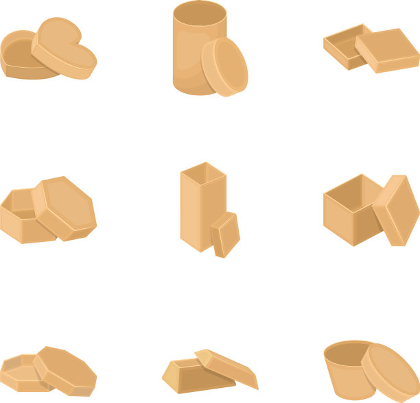 盒子包装和其他网页图标的包装图片下载