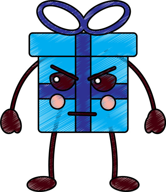 礼品盒呈现卡哇伊性格图片下载