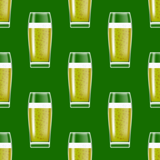 透明啤酒杯无缝图案图片下载