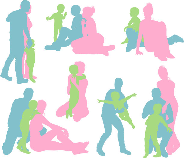 幸福的家庭轮廓图片下载