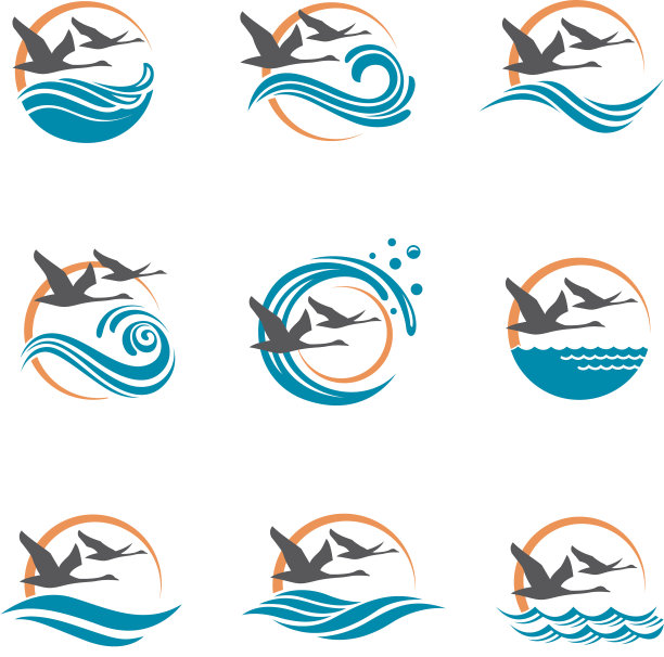 天鹅和波浪图片下载