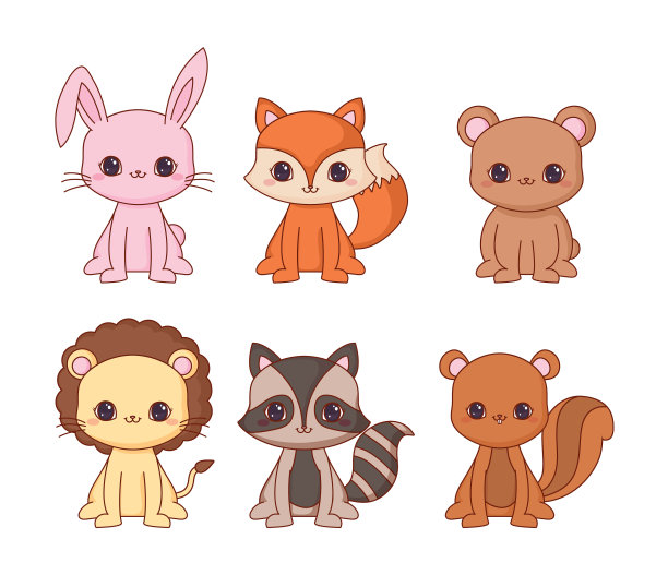 卡哇伊的动物设计图片下载