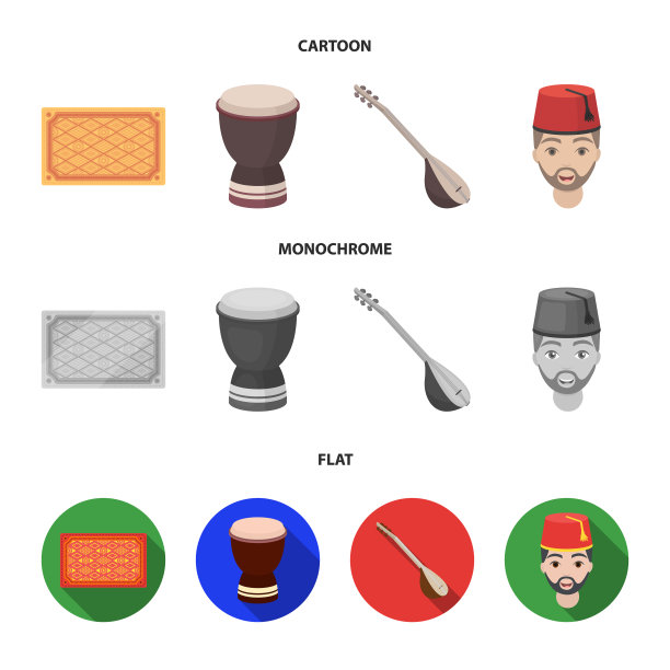 土耳其地毯saz鼓土耳其门火鸡套图片下载