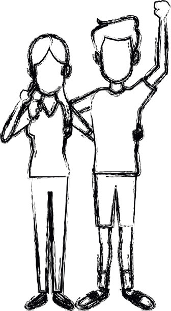 年轻幸福的夫妇父母或夫妇打手势图片下载