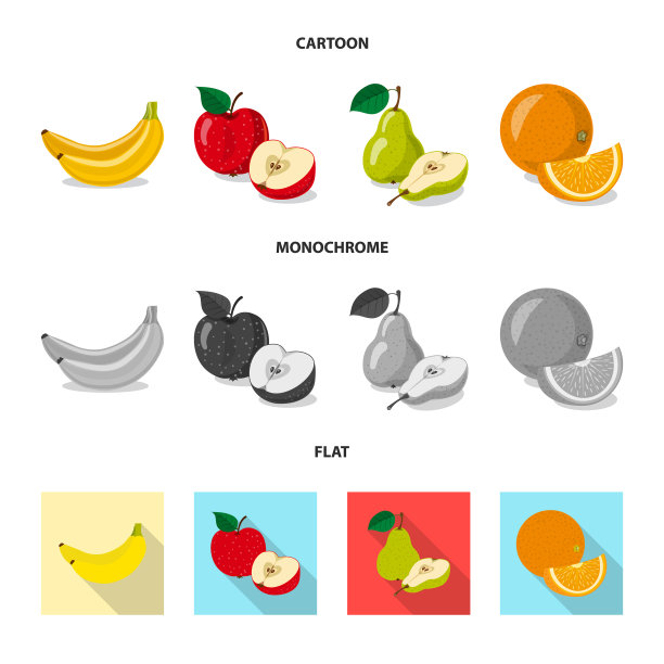 孤立对象的蔬菜和水果符号集图片下载