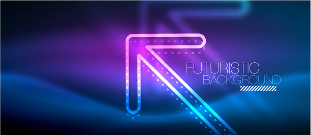 高科技霓虹发光箭头背景图片下载