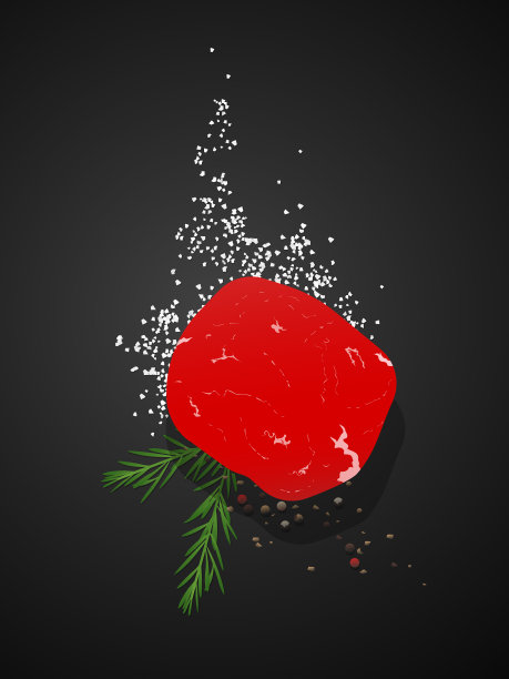 生牛里脊牛排上的深色背景图片下载