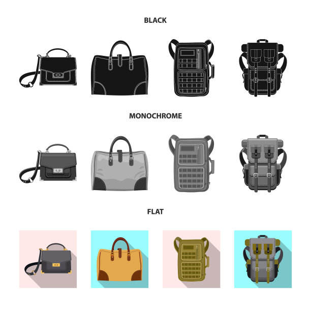 手提箱和行李标志的孤立物体图片下载