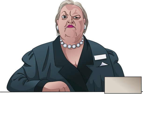 阴沉的女登记员或督察在后面图片下载