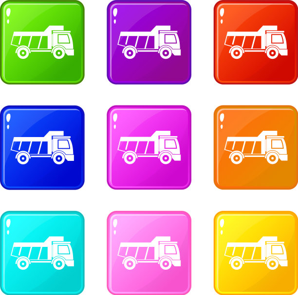 玩具卡车图标9套图片下载