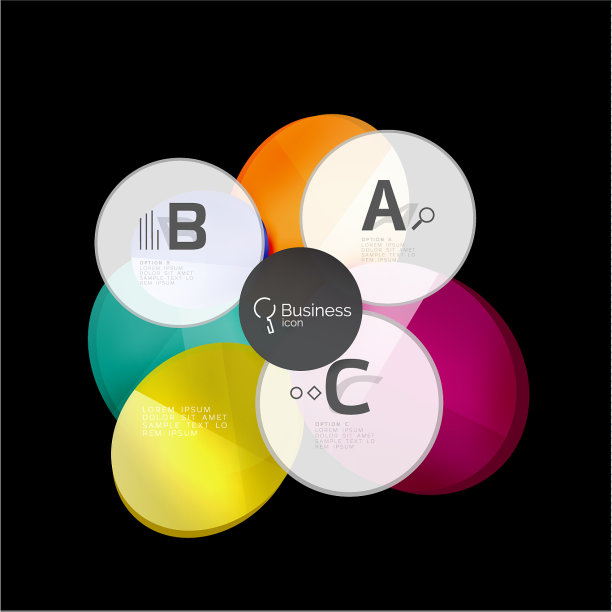 光滑玻璃环形横幅设计模板图片下载