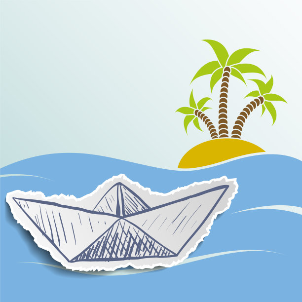 在海里长着棕榈树的岛屿图片下载