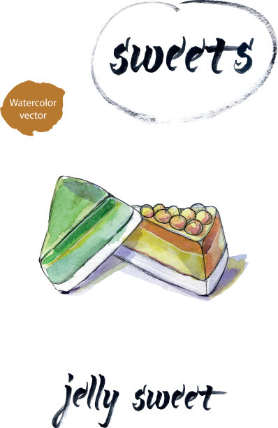 果冻的水彩图片下载