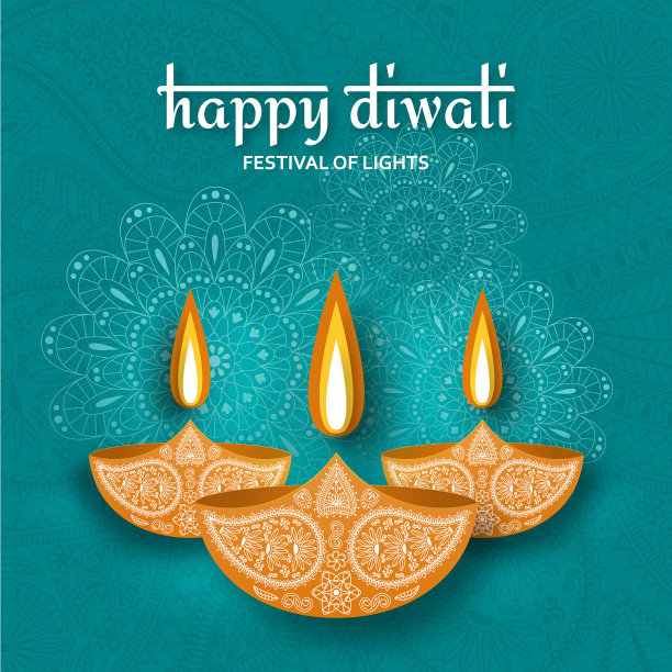 排灯节庆祝贺卡图片下载