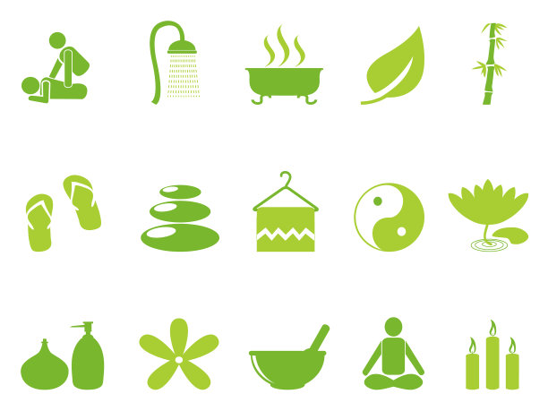绿色水疗图标设置图片下载