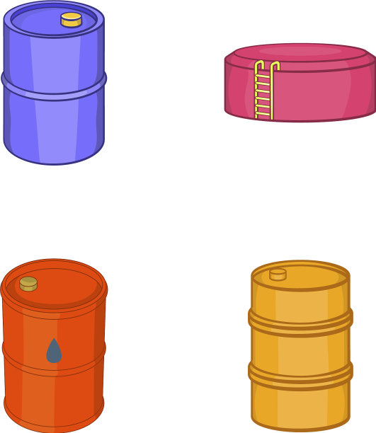 油桶图标设置卡通风格图片下载