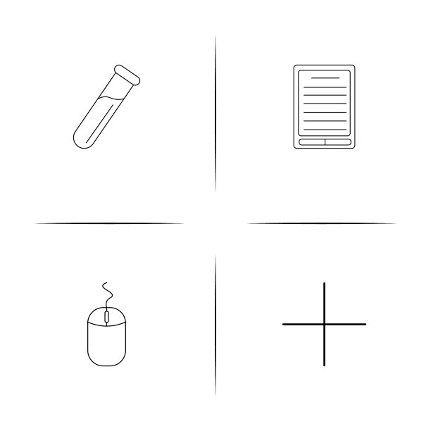 教育和科学简单的线性图标集图片下载