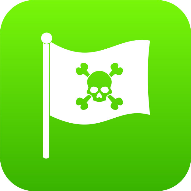海盗旗图标数字绿色图片下载