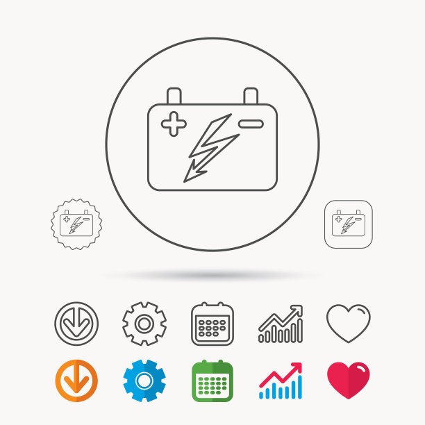 蓄电池图标电瓶标志图片下载