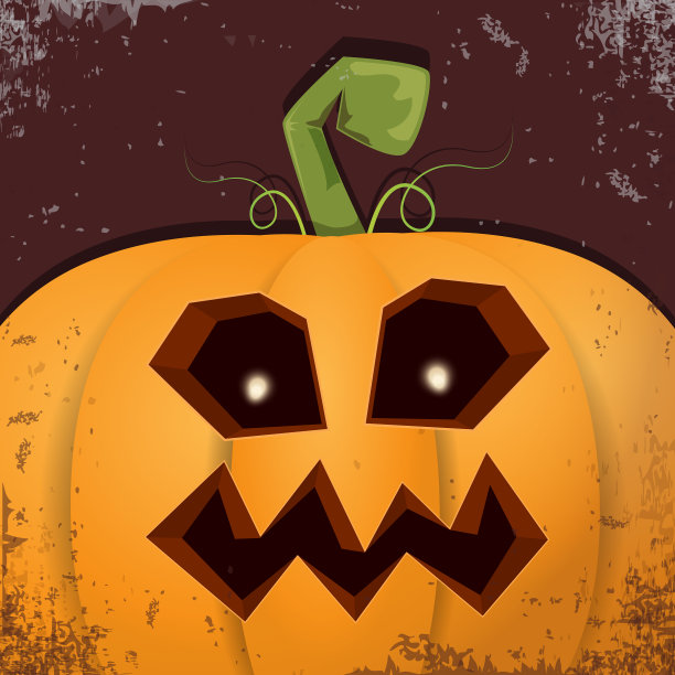 万圣节卡通南瓜与脸在黑暗图片下载