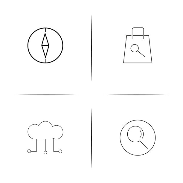 地图和导航简单的线性图标集图片下载