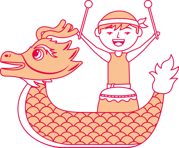 橙色龙人与鼓节中国图片下载