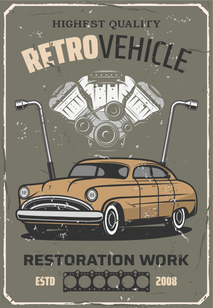 复古汽车修理汽车技工服务图片下载