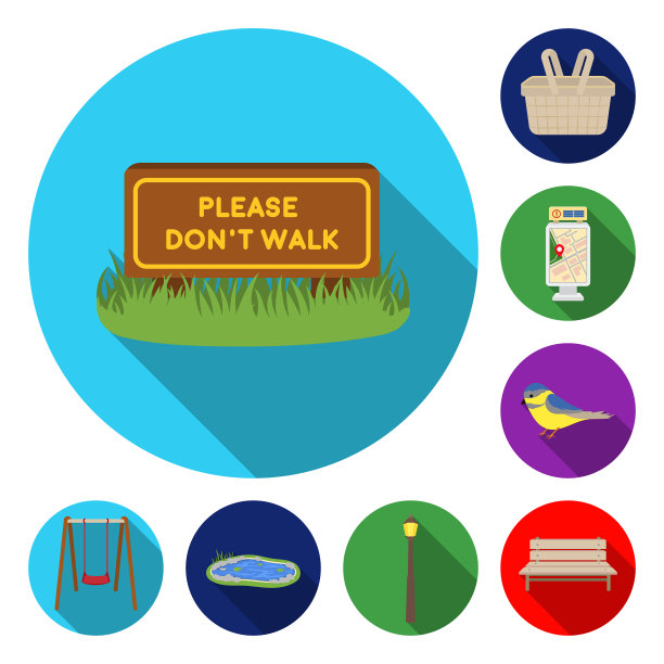 公园设备平面图标集合图片下载