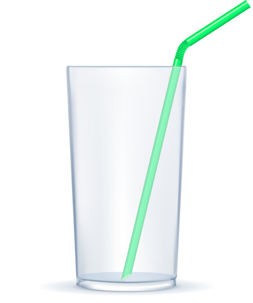 带有吸管的玻璃杯图片下载