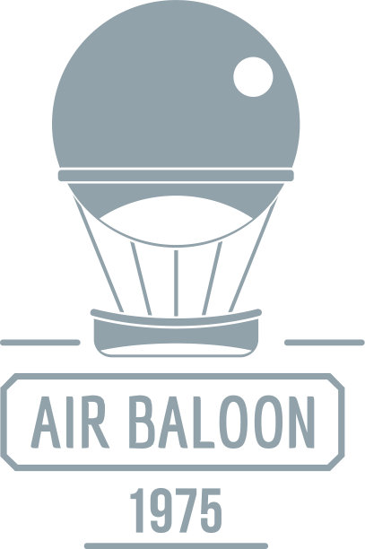 复古的热气球标志简约的灰色风格图片下载