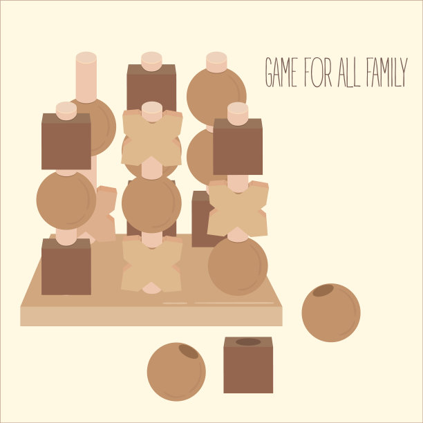 木制3-d tic tac - toe战略棋盘游戏图片下载