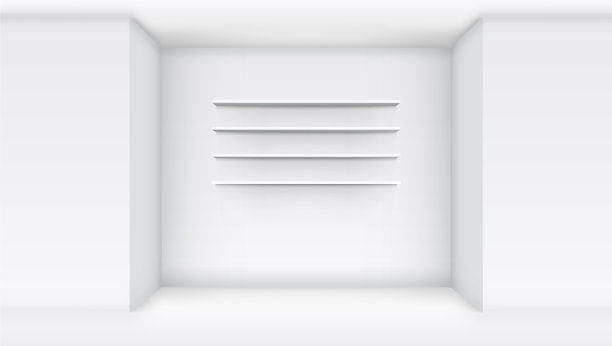 3d空的白色商店货架在墙上图片下载