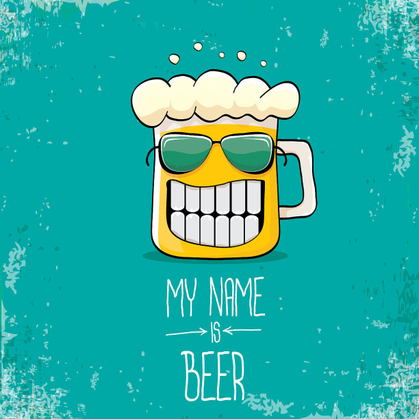 卡通时髦的新鲜啤酒杯人物图片下载