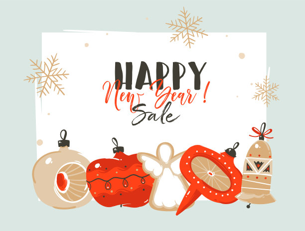 手绘抽象画圣诞快乐图片下载